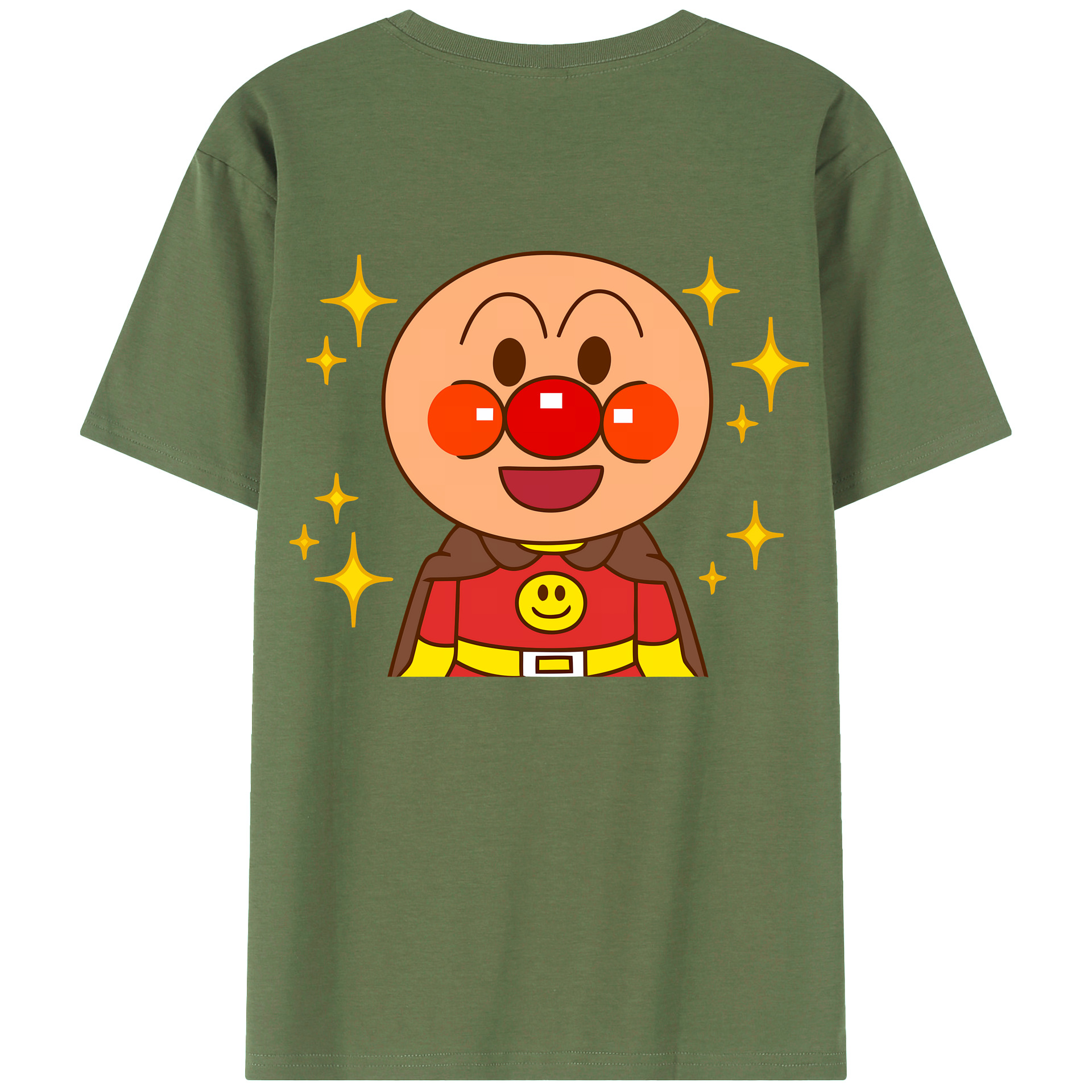 （画像用） アンパンマン Anpanman 綿100％ メンズ半袖Tシャツ（バックプリント） 通気性